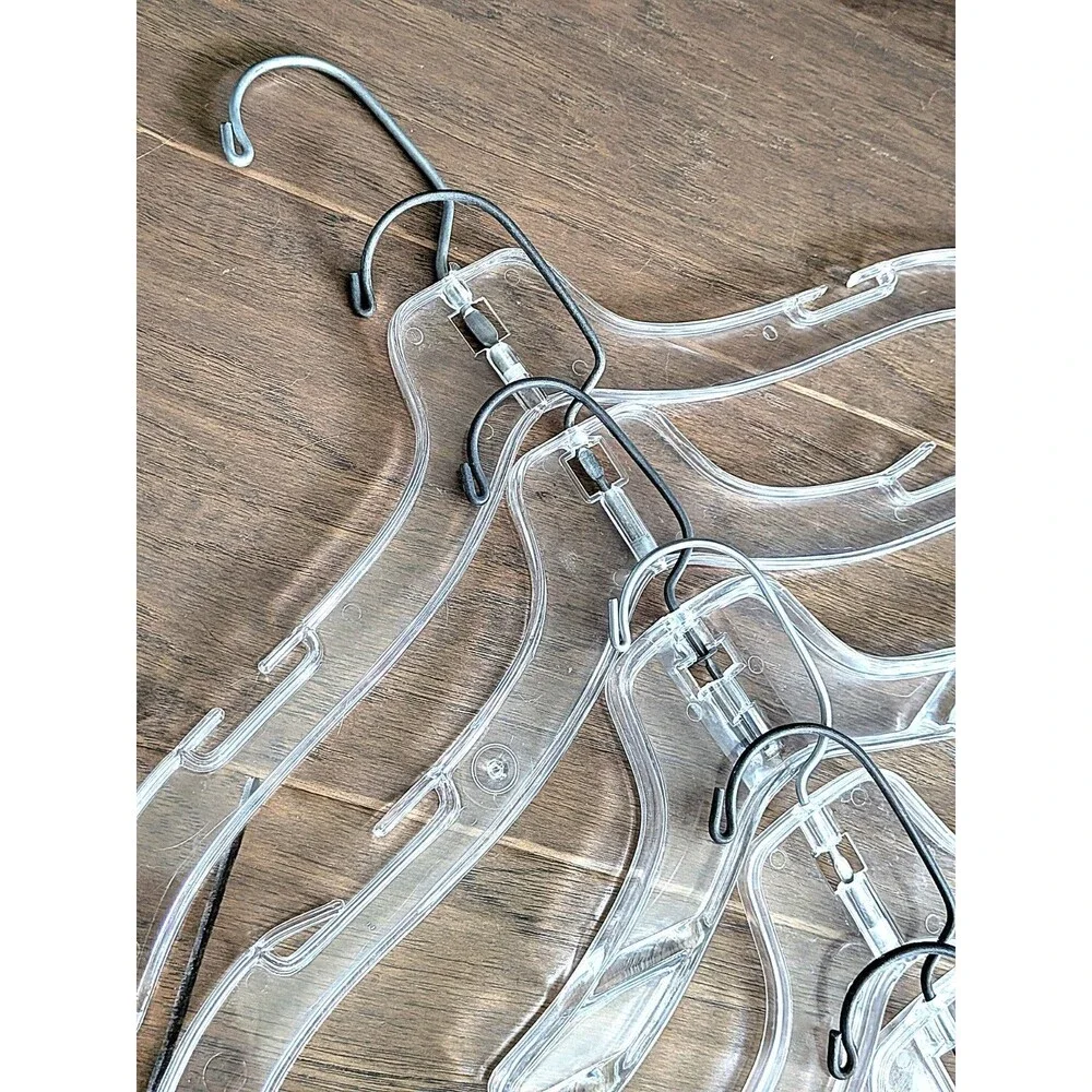 Vintage Clear Plastic Clothes Hangers Lot of 12